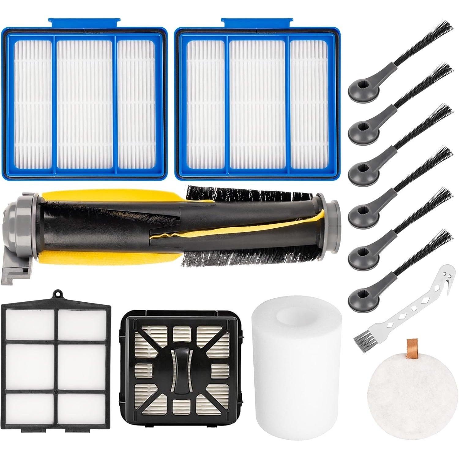 [Lifetime Warranty] Accessories Kit for Shark IQ AV1010AE R101AE RV1001AE AV911S AV993 RV1000 UR1000SR Robot Vacuum Cleaner - 1 main brush, 6 side brushes, 4 Filter Kit, 1 Pre-Motor Foam + Cleaning Tool image 0