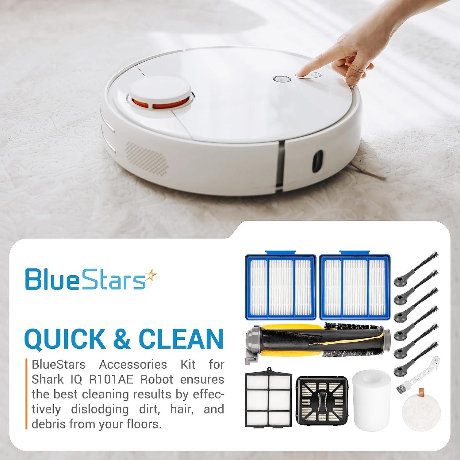 [Lifetime Warranty] Accessories Kit for Shark IQ AV1010AE R101AE RV1001AE AV911S AV993 RV1000 UR1000SR Robot Vacuum Cleaner - 1 main brush, 6 side brushes, 4 Filter Kit, 1 Pre-Motor Foam + Cleaning Tool image 2