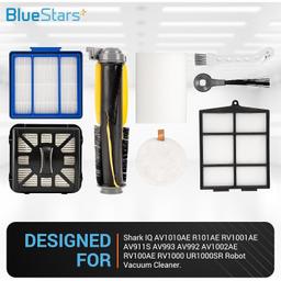 [Lifetime Warranty] Accessories Kit for Shark IQ AV1010AE R101AE RV1001AE AV911S AV993 RV1000 UR1000SR Robot Vacuum Cleaner - 1 main brush, 6 side brushes, 4 Filter Kit, 1 Pre-Motor Foam + Cleaning Tool thumbnail 1