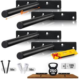 4 PCS 6” Rustproof Floating Shelf Bracket thumbnail 0