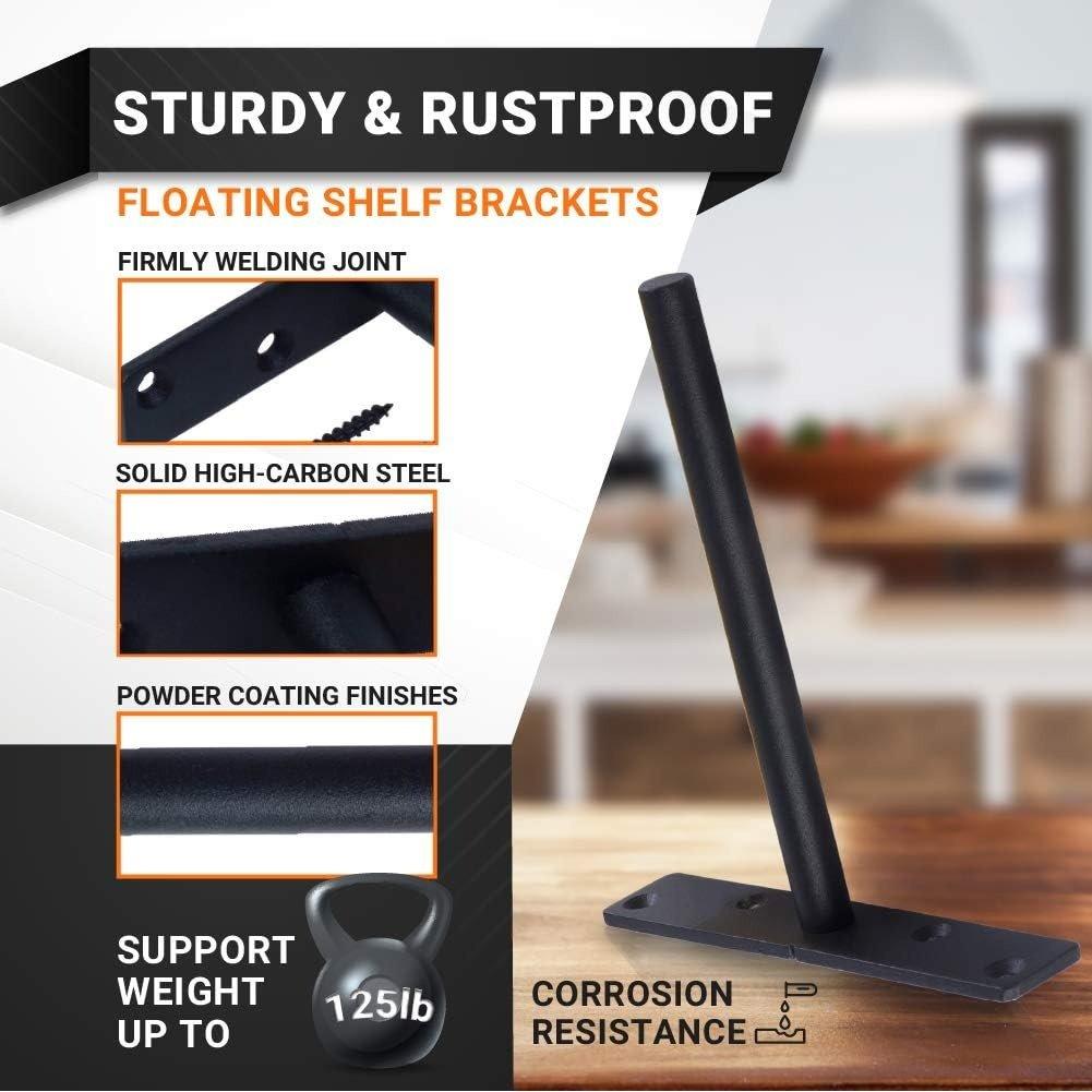 4 PCS 6” Rustproof Floating Shelf Bracket image 3