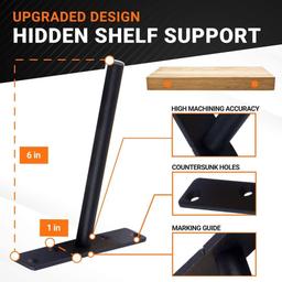 4 PCS 6” Rustproof Floating Shelf Bracket thumbnail 4