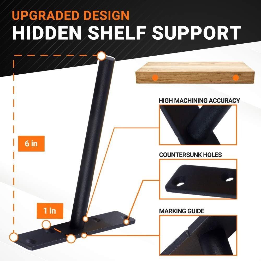 4 PCS 6” Rustproof Floating Shelf Bracket image 4