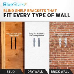 4 PCS 6” Rustproof Floating Shelf Bracket thumbnail 2