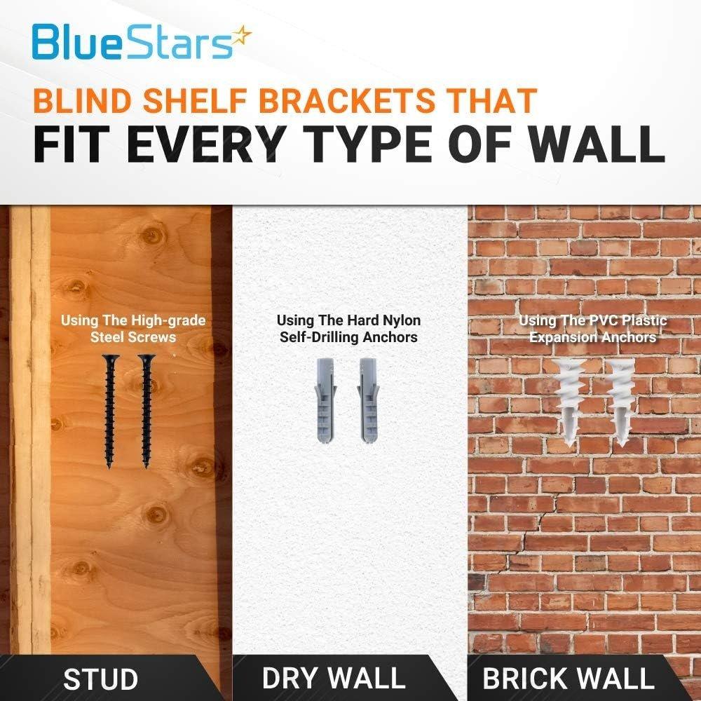 4 PCS 6” Rustproof Floating Shelf Bracket image 2