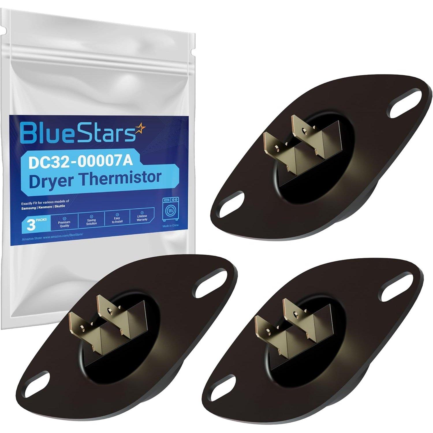 [Lifetime Warranty] DC32-00007A Dryer Thermistor DIRECT - Compatible with Samsung & Kenmore Dryers - Replaces PS4204984 AP4201716 N3S1-K41 2068429 PS2461163 EAP2461163 - Pack of 3 image 0