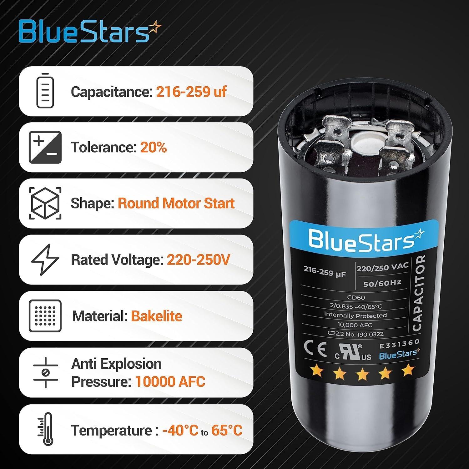 2 Packs 216-259 uF/MFD 220-250V Round Start image 5