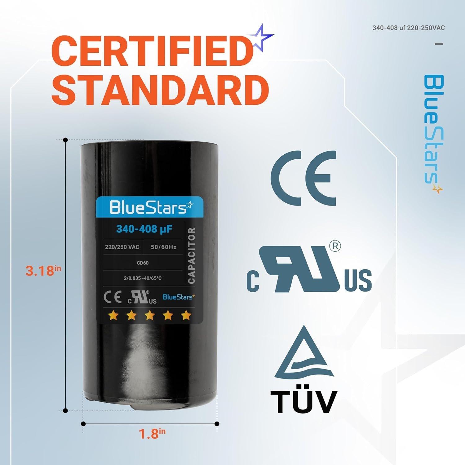 340-408 uf/MFD 220-250 VAC ±20% Volts Round Start Capacitor 50/60 Hz AC Electric image 7