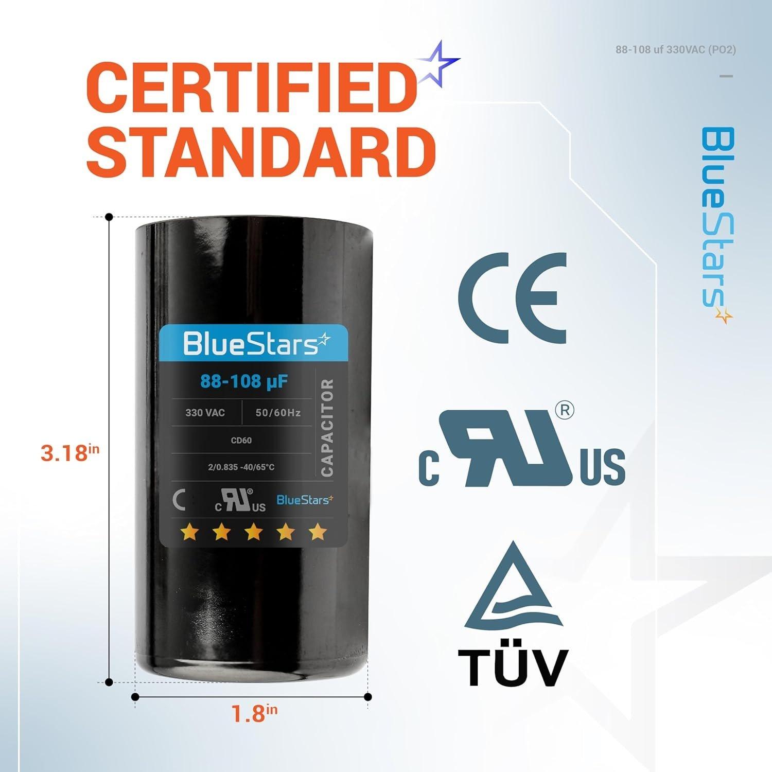 [Lifetime Warranty] 88-108 uF MFD 330 VAC 50/60 Hz CD60 Round Motor Start Capacitor - Fits Pool Pump, Well Pump image 11
