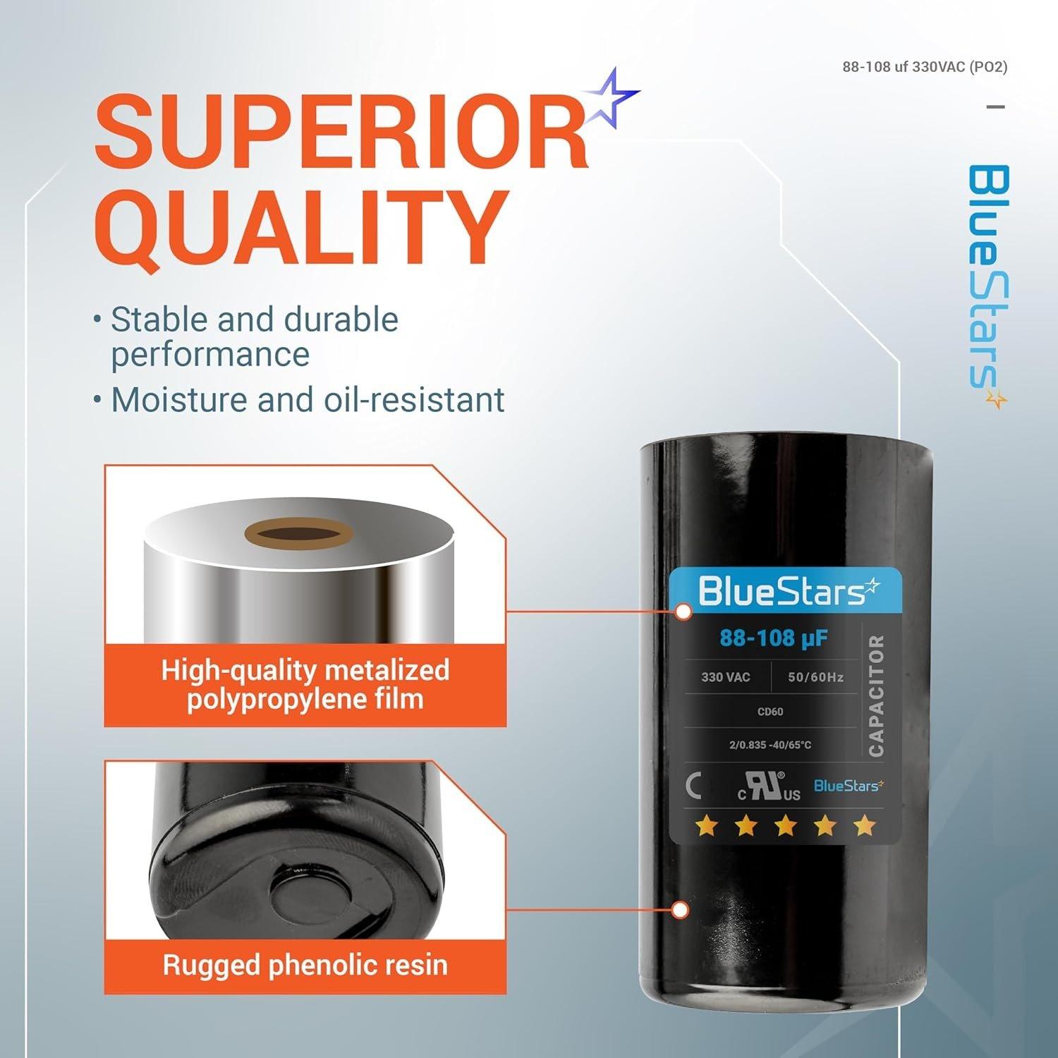 [Lifetime Warranty] 88-108 uF MFD 330 VAC 50/60 Hz CD60 Round Motor Start Capacitor - Fits Pool Pump, Well Pump image 8