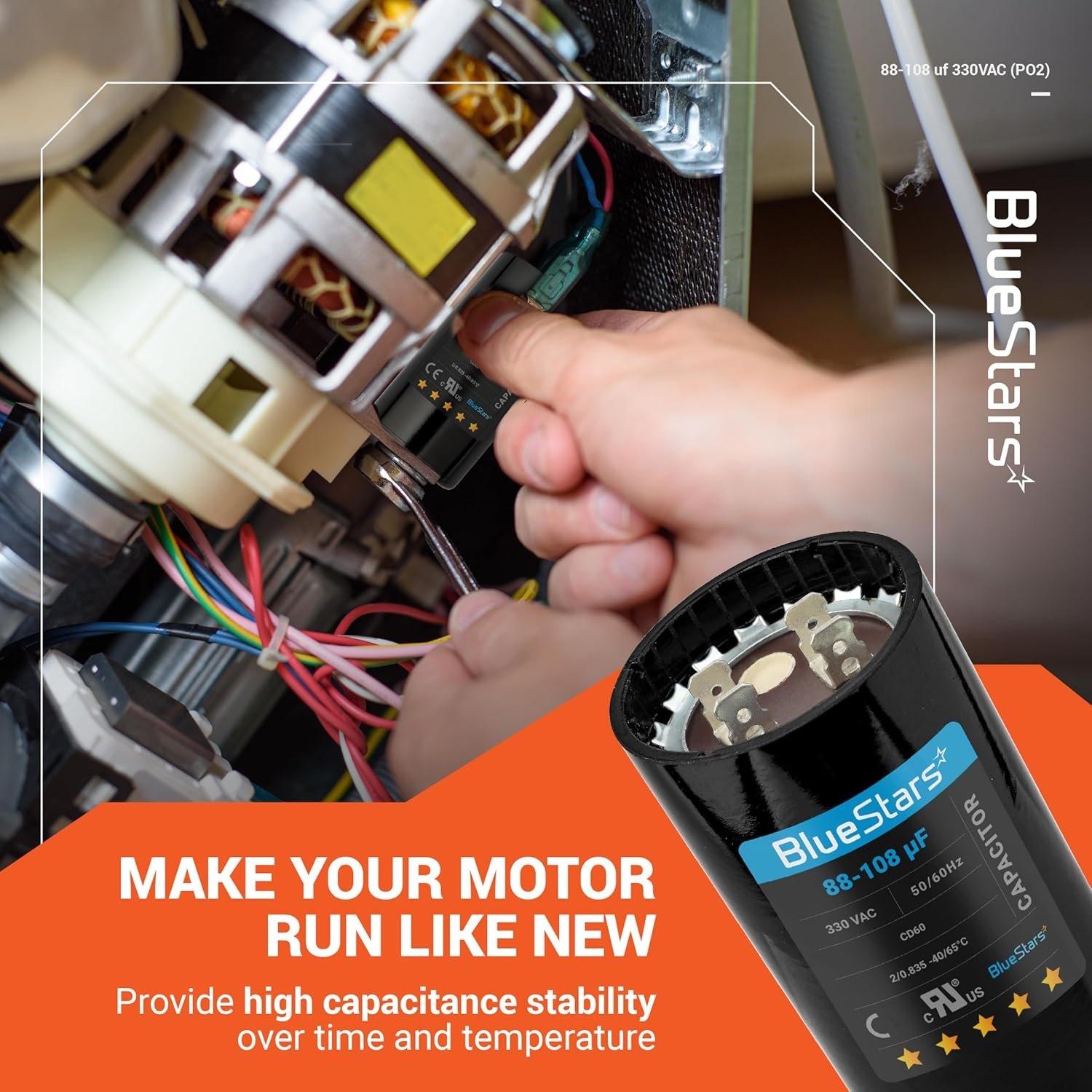 [Lifetime Warranty] 88-108 uF MFD 330 VAC 50/60 Hz CD60 Round Motor Start Capacitor - Fits Pool Pump, Well Pump image 7