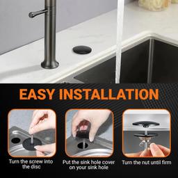 [Lifetime Warranty] 2 Inch Kitchen Sinkhole Cover - Fits 0.4-1.6 Inch Holes thumbnail 2