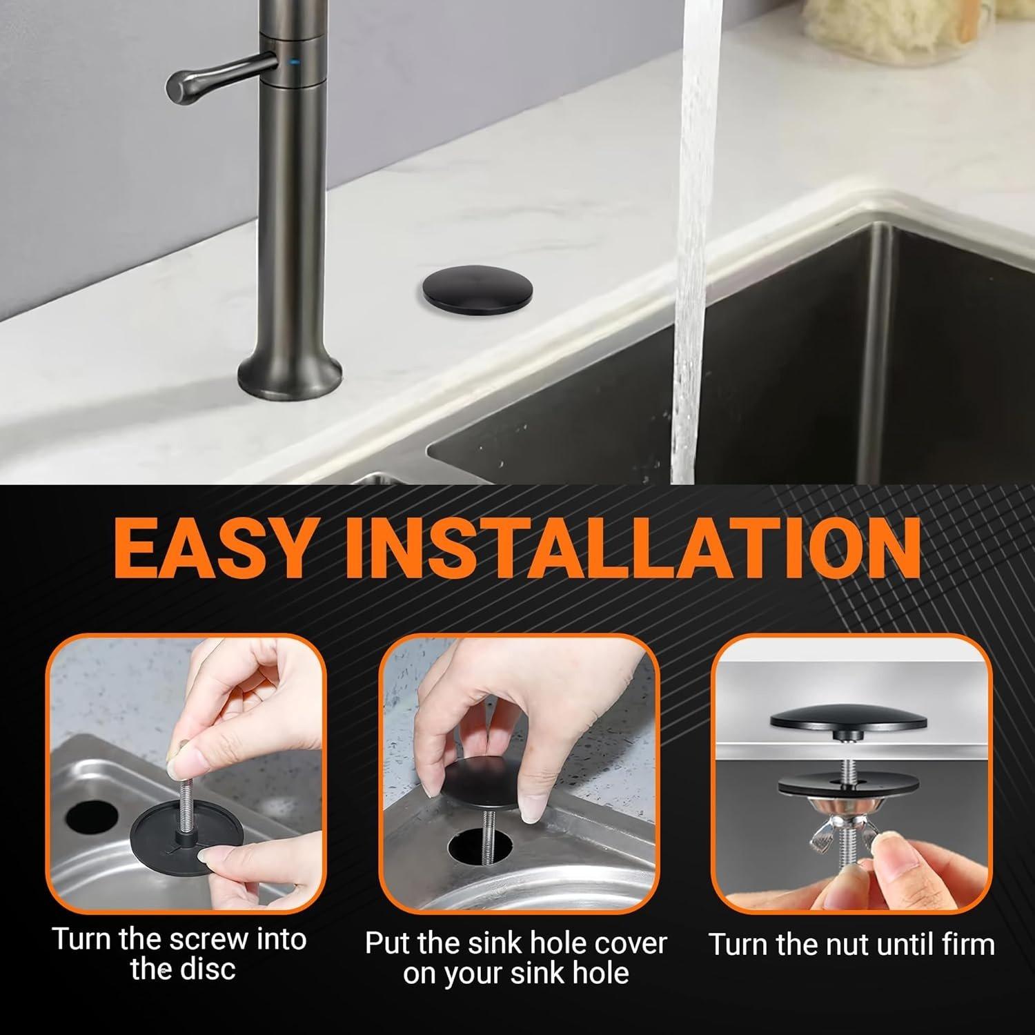 [Lifetime Warranty] 2 Inch Kitchen Sinkhole Cover - Fits 0.4-1.6 Inch Holes image 2