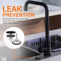 [Lifetime Warranty] 2 Inch Kitchen Sinkhole Cover - Fits 0.4-1.6 Inch Holes thumbnail 1