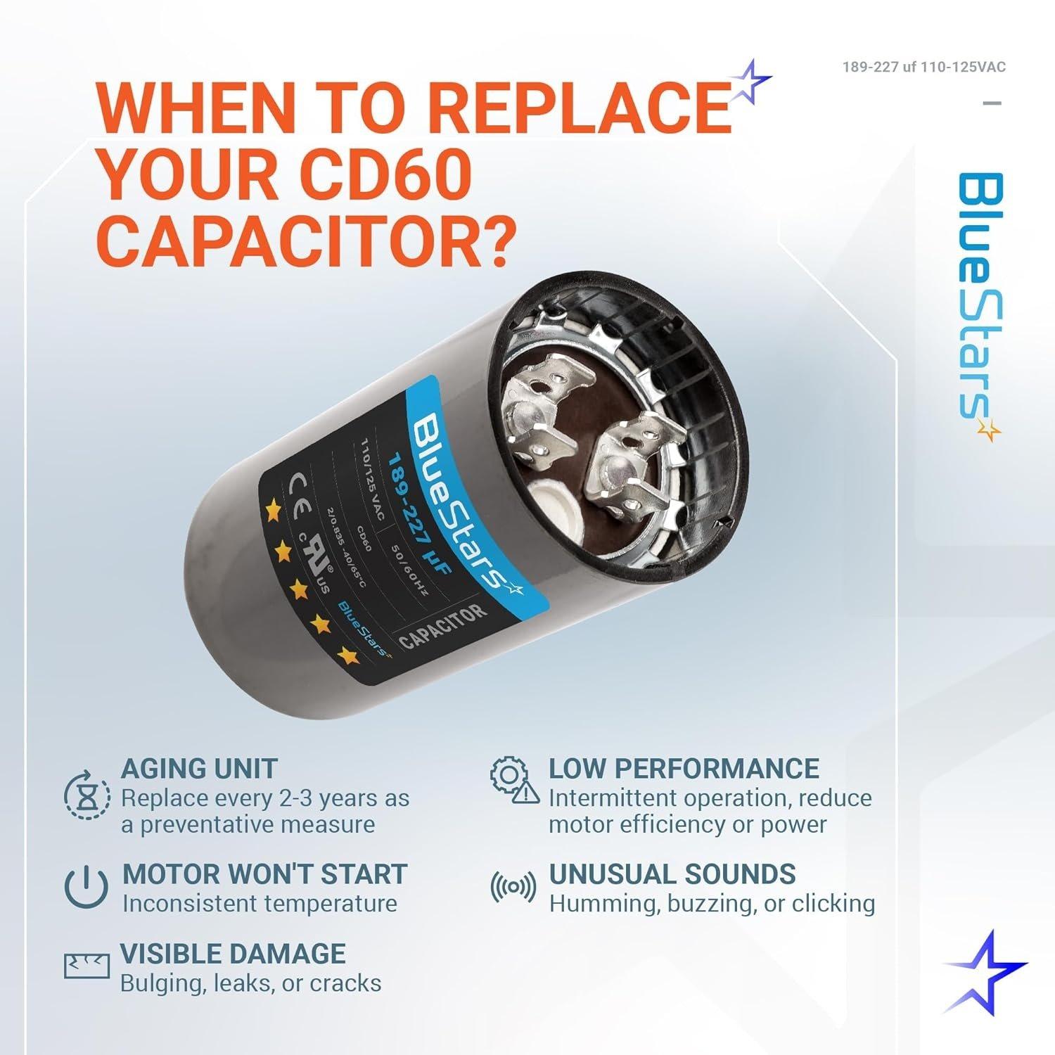 [Lifetime Warranty] 189-227 uF MFD 125 VAC 50/60 Hz CBB60 Universal AC Round Start Capacitor - Fits Pool Pump, Well Pump image 10