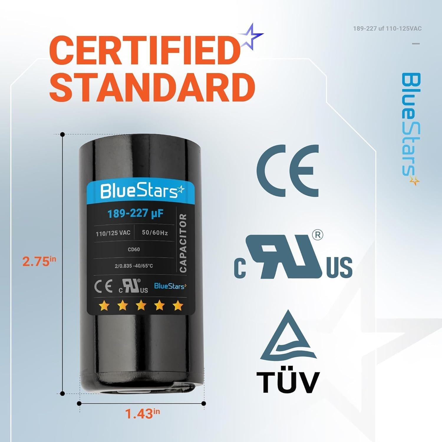 [Lifetime Warranty] 189-227 uF MFD 125 VAC 50/60 Hz CBB60 Universal AC Round Start Capacitor - Fits Pool Pump, Well Pump image 2