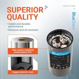 [Lifetime Warranty] 189-227 uF MFD 125 VAC 50/60 Hz CBB60 Universal AC Round Start Capacitor - Fits Pool Pump, Well Pump thumbnail 3