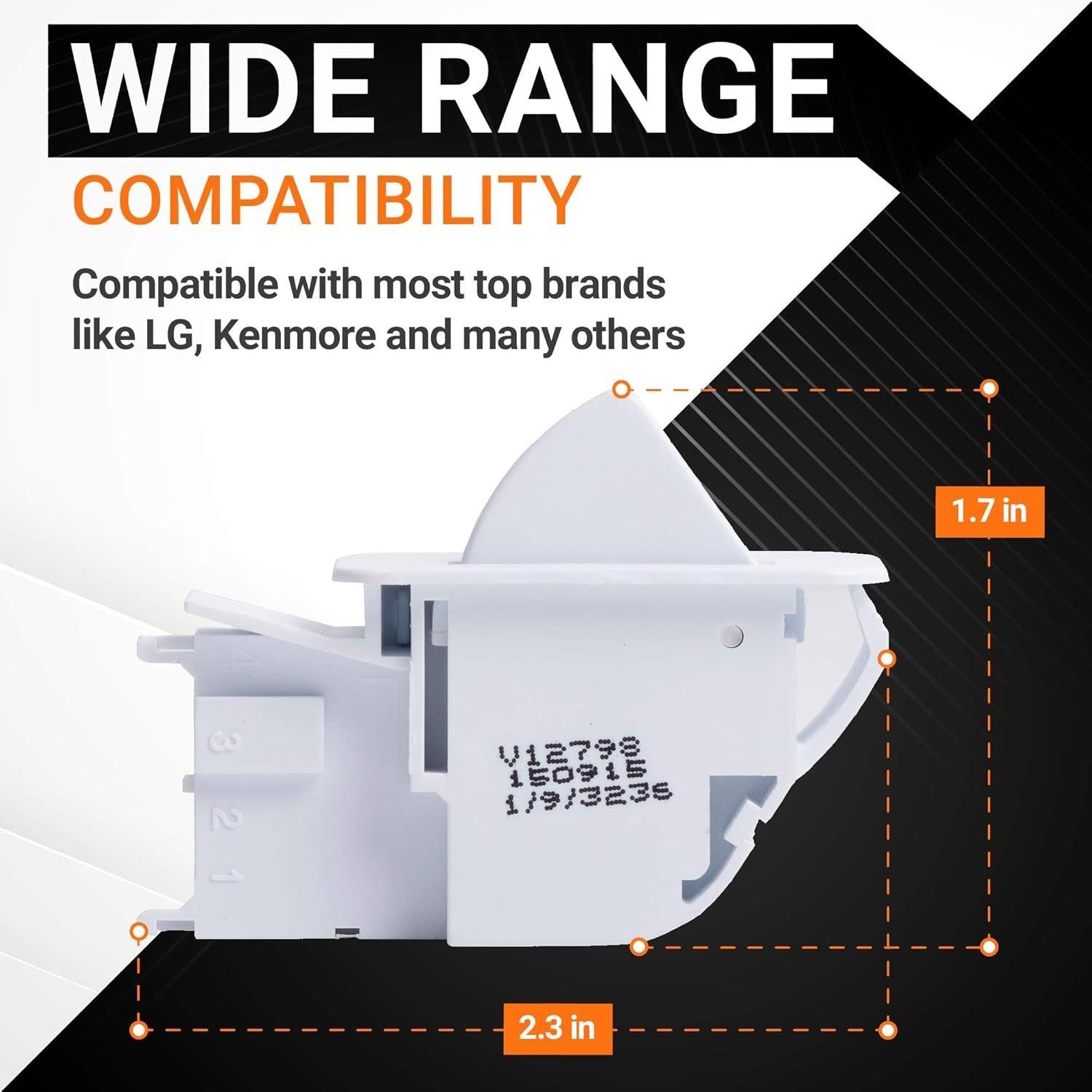 [Lifetime Warranty] 6600JB1010A Refrigerator Door Push Button Switch - Compatible with LG & Kenmore - Replaces AP4442090 6600JB1010K 1268243 6600JB1004A AH3529268 EA3529268 PS3529268 - Pack of 2 image 2