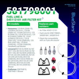 581798001 Fuel Line 581798001 Air Filter Kit (2 fuel line kit,2 spark plug,2 air filter) thumbnail 5