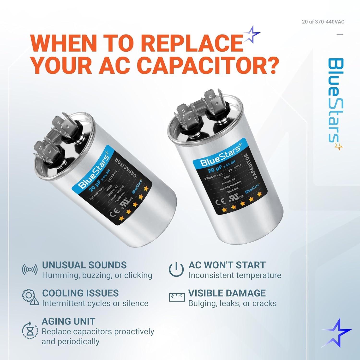 [Lifetime Warranty] 20 uF MFD ±5% 370/440 VAC CBB65 Multi-Purpose Motor Run Round Capacitor 10000AFC - Compatible with Air Conditioner, Heat Pump image 7