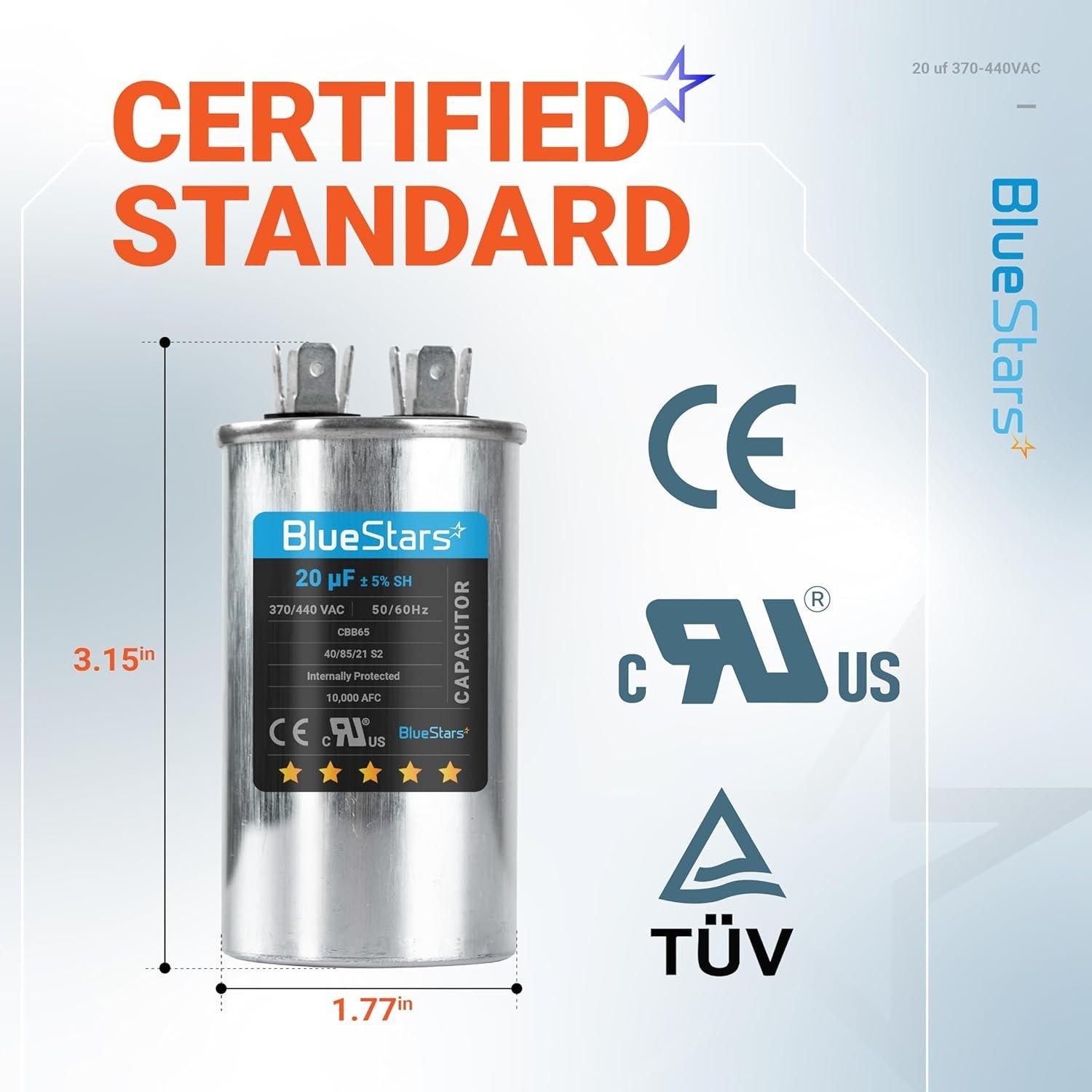 [Lifetime Warranty] 20 uF MFD ±5% 370/440 VAC CBB65 Multi-Purpose Motor Run Round Capacitor 10000AFC - Compatible with Air Conditioner, Heat Pump image 6