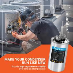 [Lifetime Warranty] 20 uF MFD ±5% 370/440 VAC CBB65 Multi-Purpose Motor Run Round Capacitor 10000AFC - Compatible with Air Conditioner, Heat Pump thumbnail 10