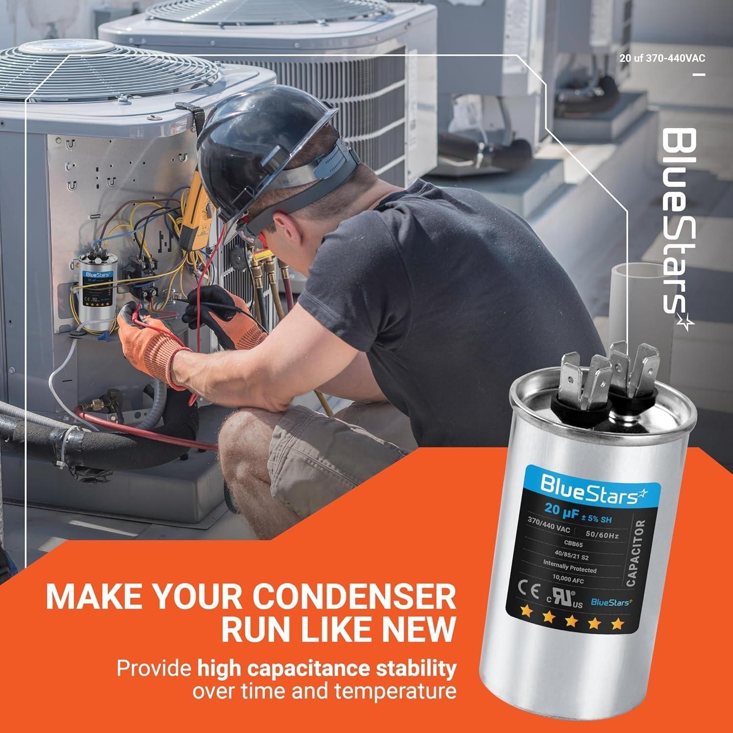 [Lifetime Warranty] 20 uF MFD ±5% 370/440 VAC CBB65 Multi-Purpose Motor Run Round Capacitor 10000AFC - Compatible with Air Conditioner, Heat Pump image 10