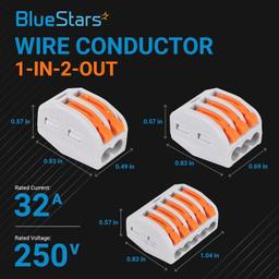 [Lifetime Warranty] 50 Pcs 2/3/5-250V 32A Orange Wire Connectors thumbnail 6