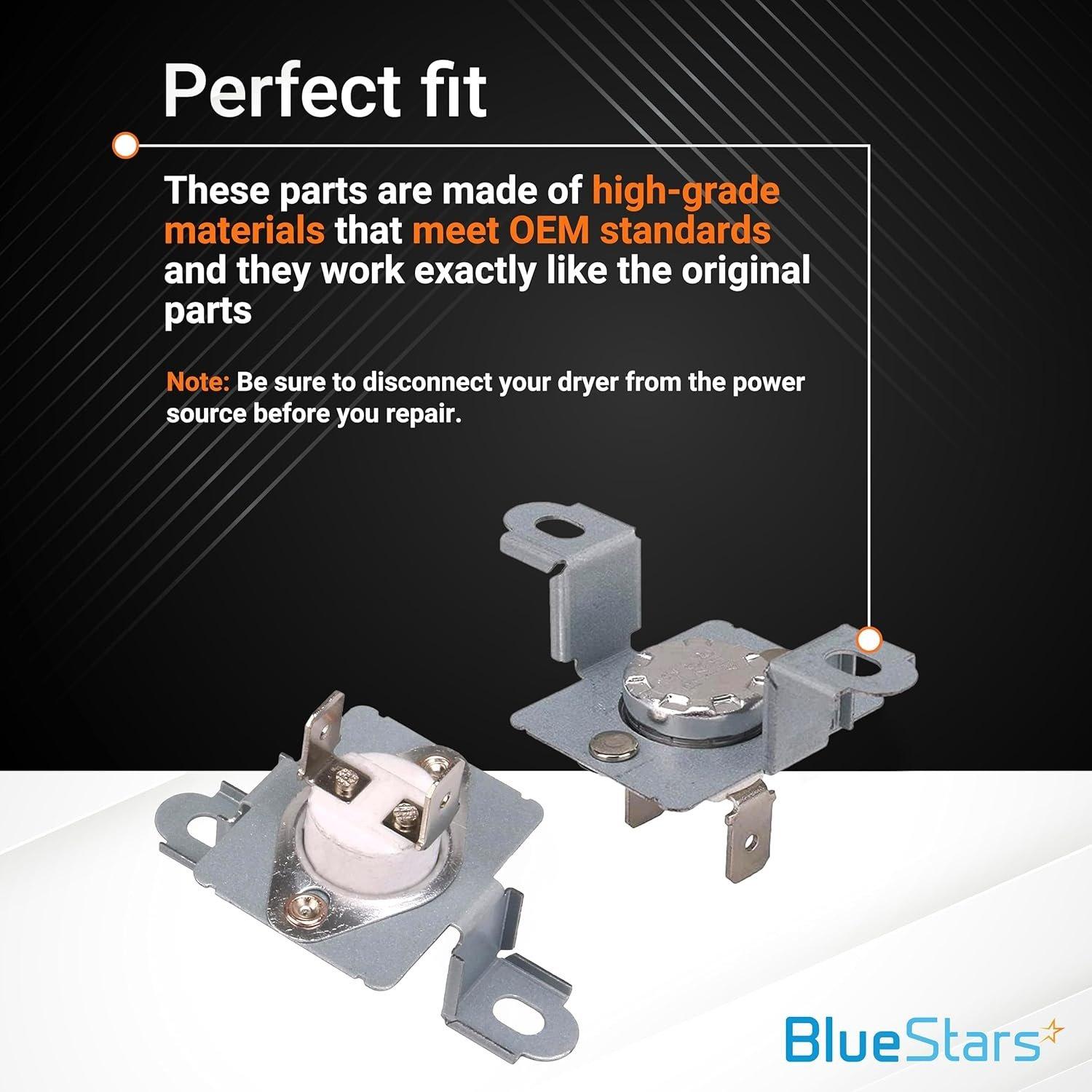 6931EL3003C Dryer High Limit Thermostat 6931EL3004B Dryer Thermostat 6931EL3003D Dryer Thermal Fuse image 6