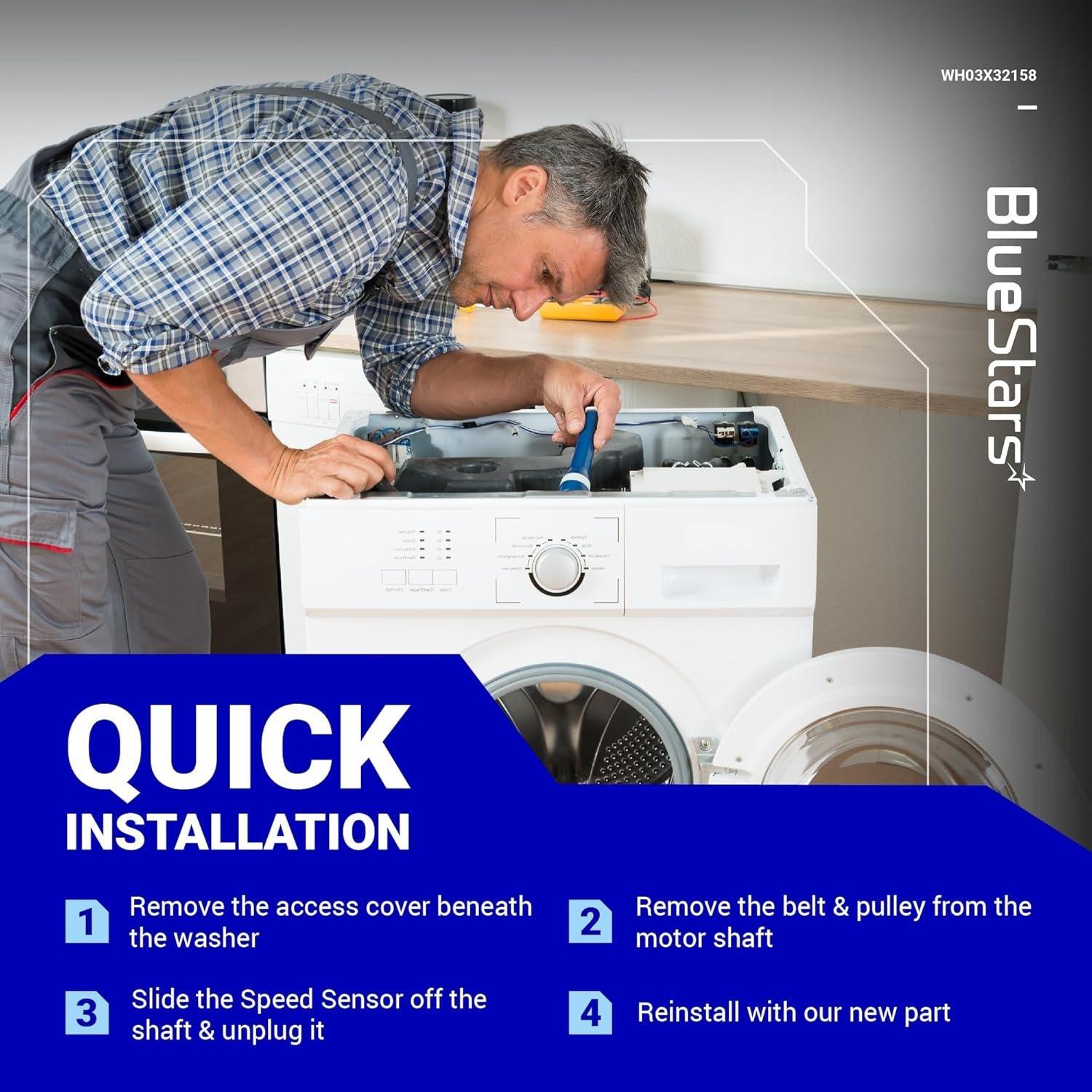 [Lifetime Warranty] WH03X32158 Washer Speed Sensor - Compatible with GE & Hotpoint GTW220ACK6WW GTW335ASN1WW GTW465ASN9WW - Replaces WH12X26330 WH12X25294 AP7020336 PS16619248 EAP16619248 image 2