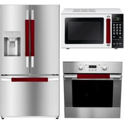 Red Door Handle Covers Set of 6-4 PCS Fridge Handle Cover & 2 PCS Microwave Handle Cover thumbnail 0