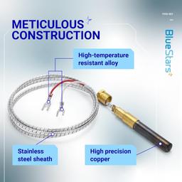 [Lifetime Warranty] 1950-001 Robertshaw Thermopile 36" 250-750 Millivolts MV 2 Lead with PG9 Adapter thumbnail 1