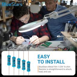 120pcs 1/2W (0.5 Watt) 1k ohm Metal Film Resistor thumbnail 4