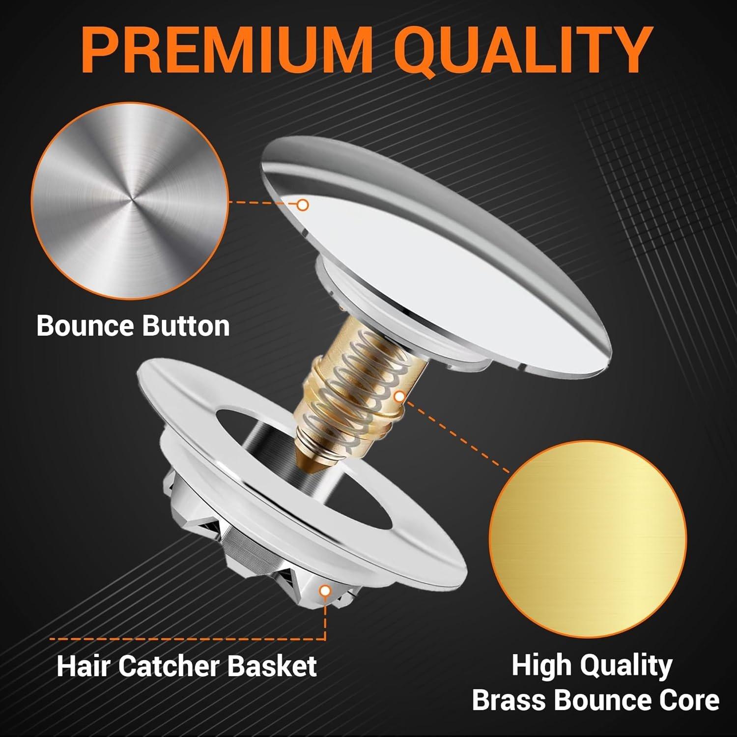 US Standard Pop-up Bathtub Drain Stopper with Hair Catcher image 5