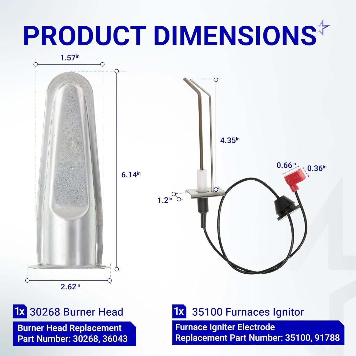 30268 36043 RV Burner Head and 35100 91788 Furnaces Ignitor Electrode Kit image 1