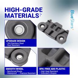 [Lifetime Warranty] W10195416 Dishwasher Lower Dish Rack Wheel - Compatible with KitchenAid Whirlpool Kenmore Dishwashers - Replaces AP5983730 W10195416V PS11722152 - Pack of 4 thumbnail 4