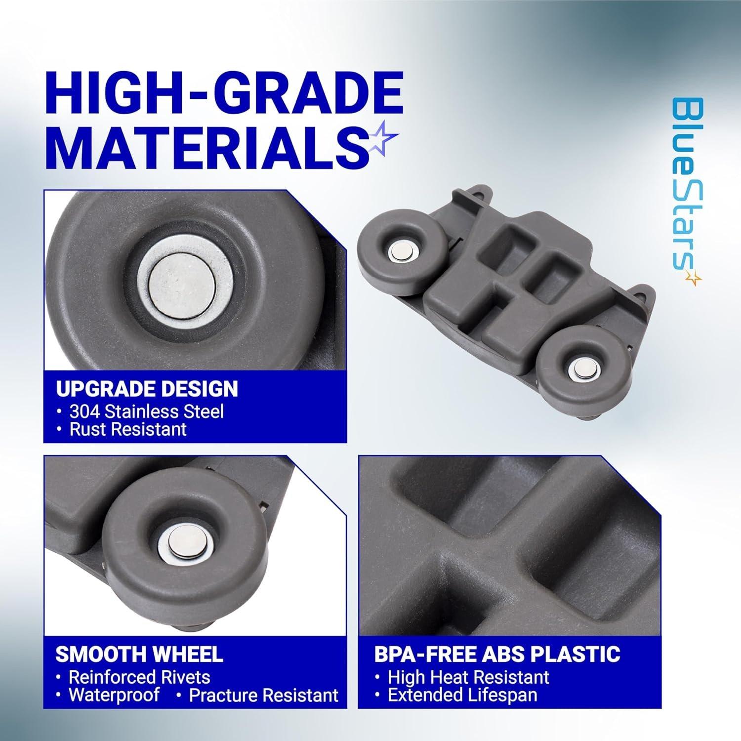 [Lifetime Warranty] W10195416 Dishwasher Lower Dish Rack Wheel - Compatible with KitchenAid Whirlpool Kenmore Dishwashers - Replaces AP5983730 W10195416V PS11722152 - Pack of 4 image 4