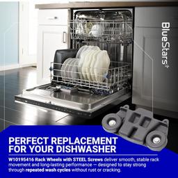 [Lifetime Warranty] W10195416 Dishwasher Lower Dish Rack Wheel - Compatible with KitchenAid Whirlpool Kenmore Dishwashers - Replaces AP5983730 W10195416V PS11722152 - Pack of 4 thumbnail 8