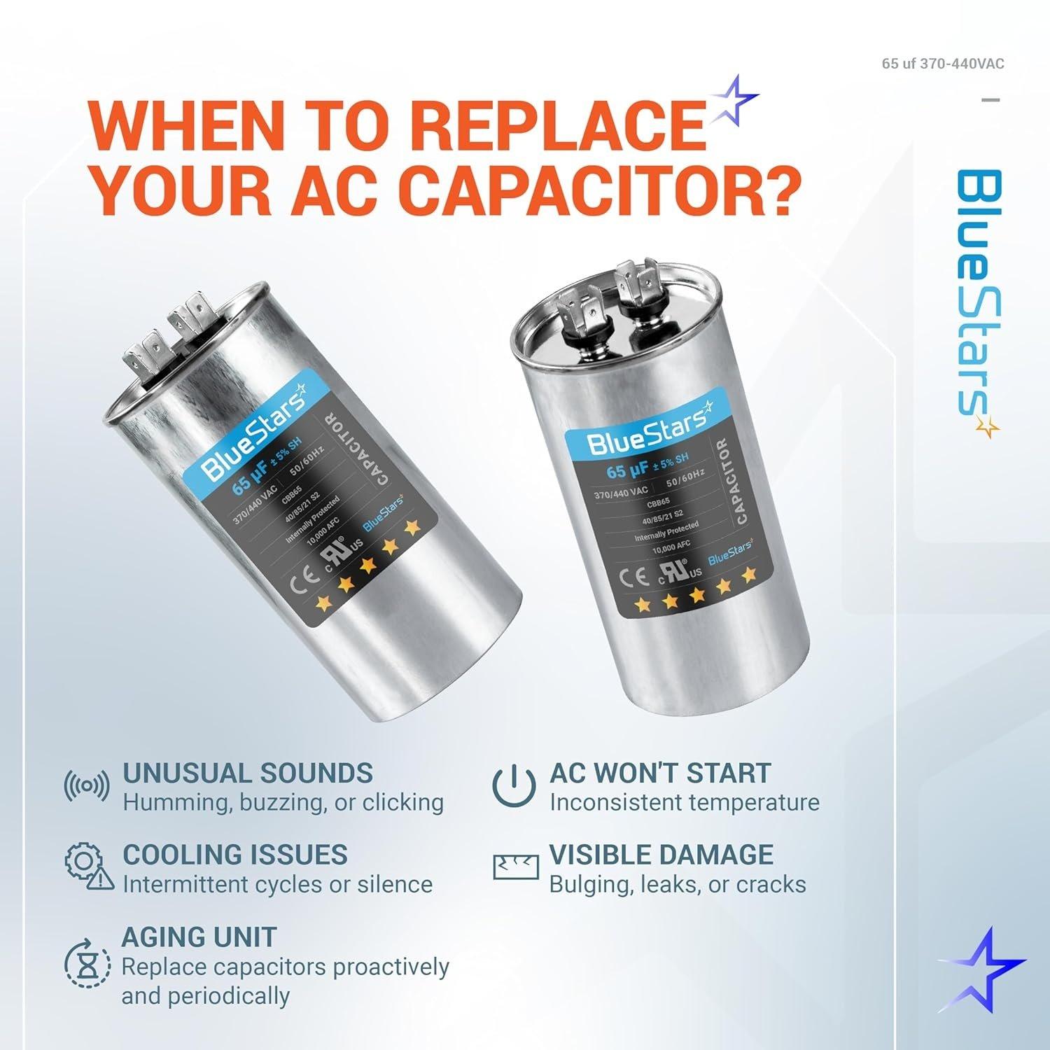 [Lifetime Warranty] 65 uF MFD 370/440 VAC Round Run Start Capacitor CBB65 - Fits AC Motor Run, Fan Start, Heat Pump image 8