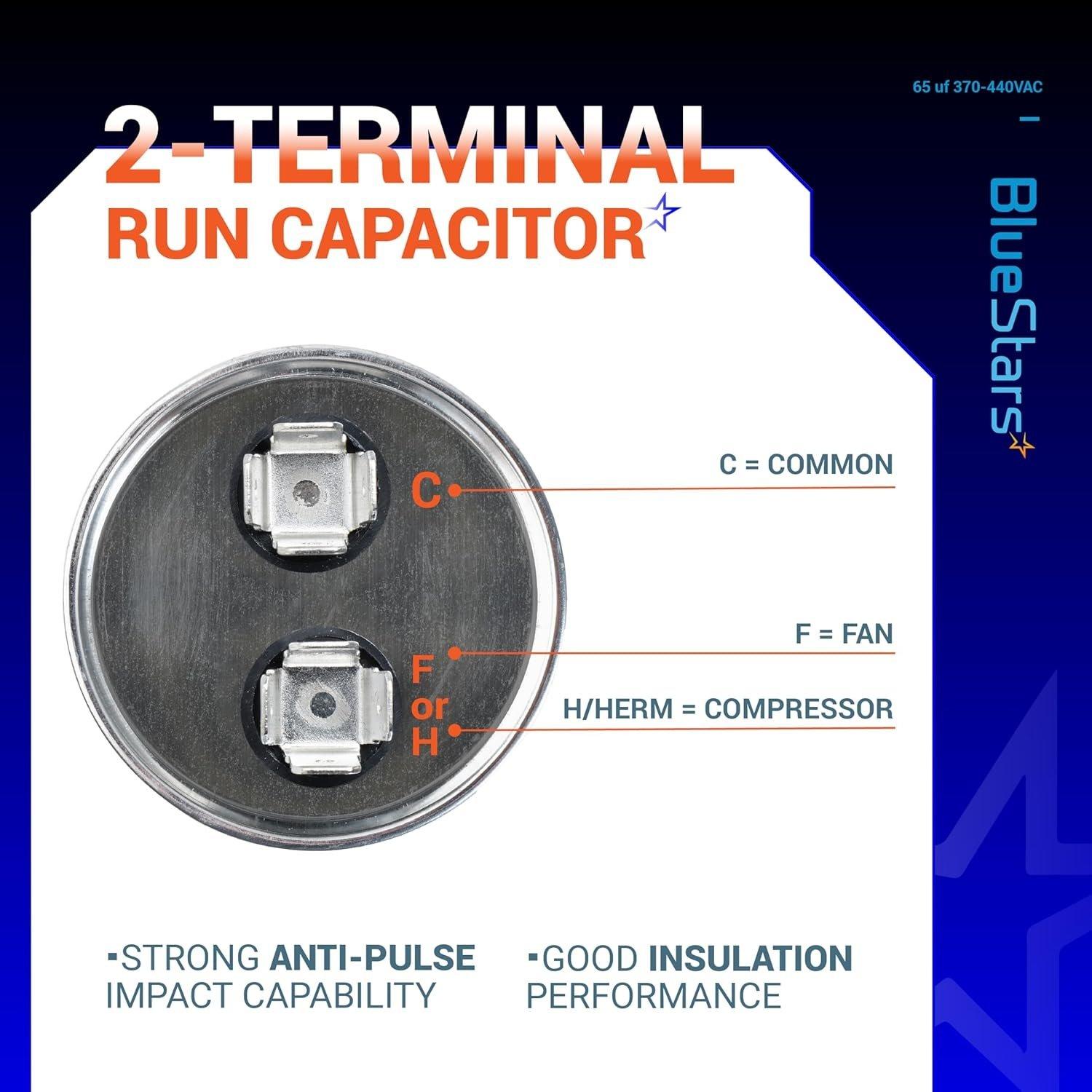 [Lifetime Warranty] 65 uF MFD 370/440 VAC Round Run Start Capacitor CBB65 - Fits AC Motor Run, Fan Start, Heat Pump image 4