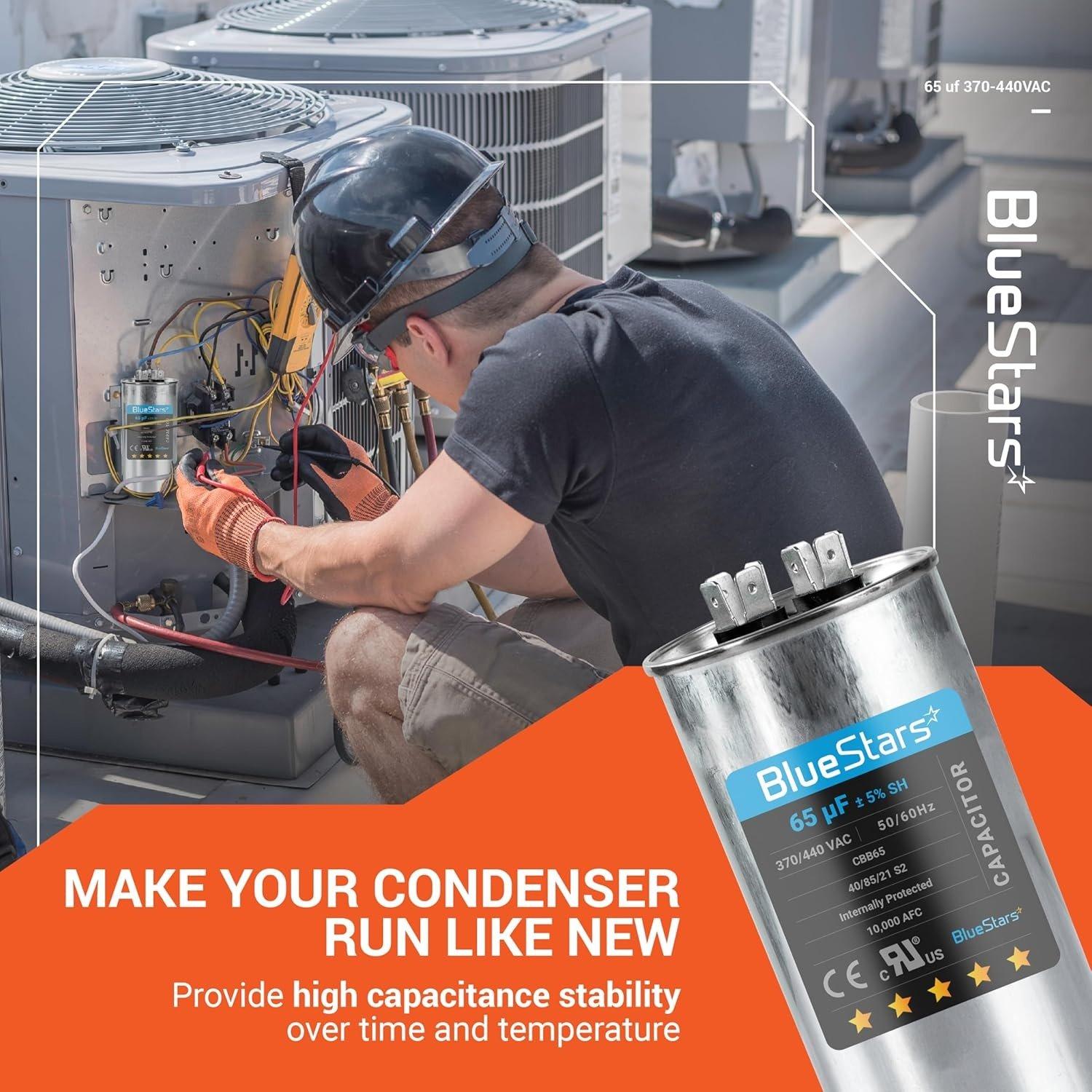 [Lifetime Warranty] 65 uF MFD 370/440 VAC Round Run Start Capacitor CBB65 - Fits AC Motor Run, Fan Start, Heat Pump image 6