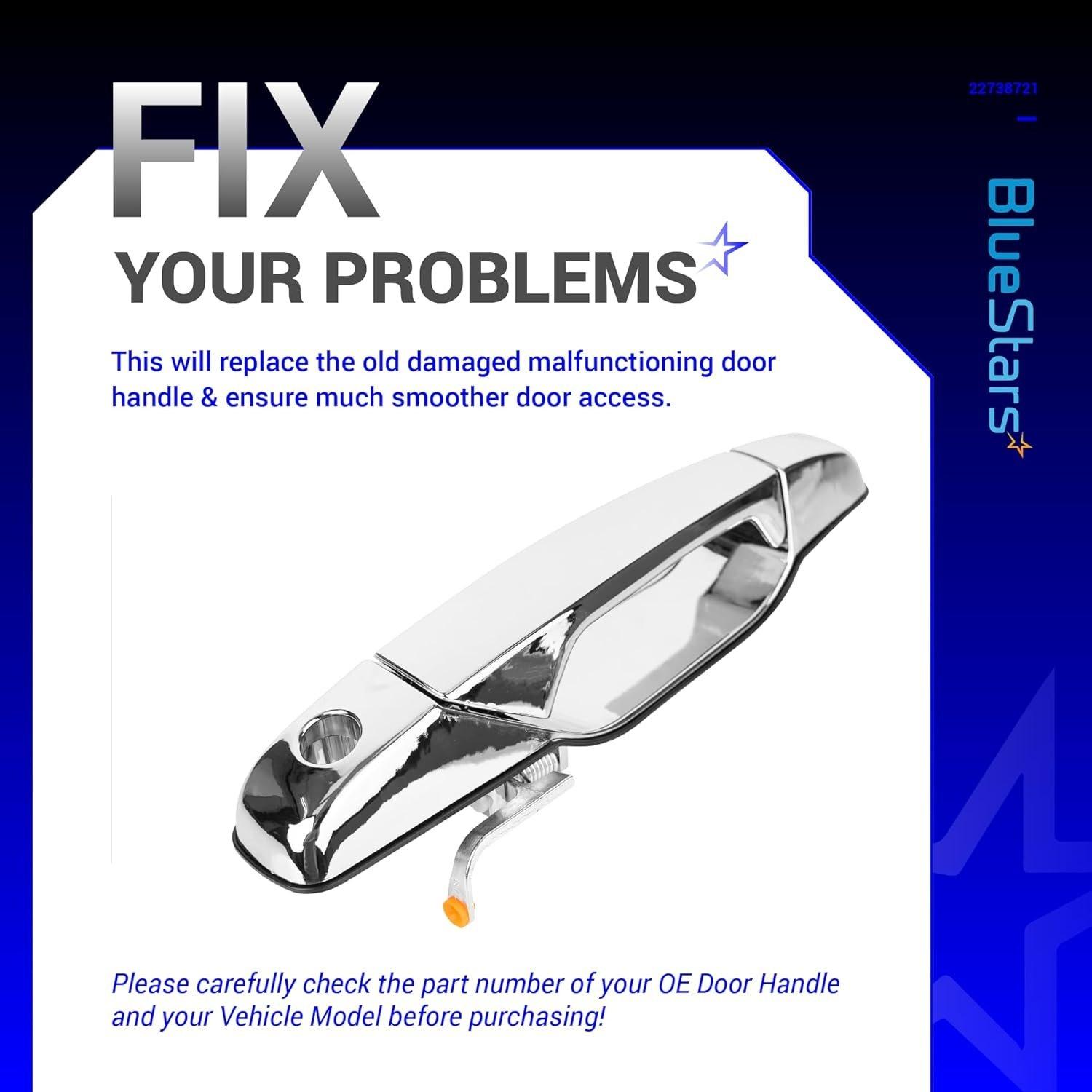 [Lifetime Warranty] 22738721 Front Left Driver Side Exterior Chrome Door Handle image 1