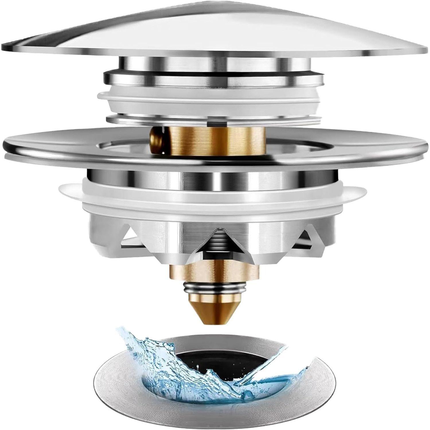 [Lifetime Warranty] US Standard Pop-up Bathtub Drain Stopper with Hair Catcher & Strainer image 0