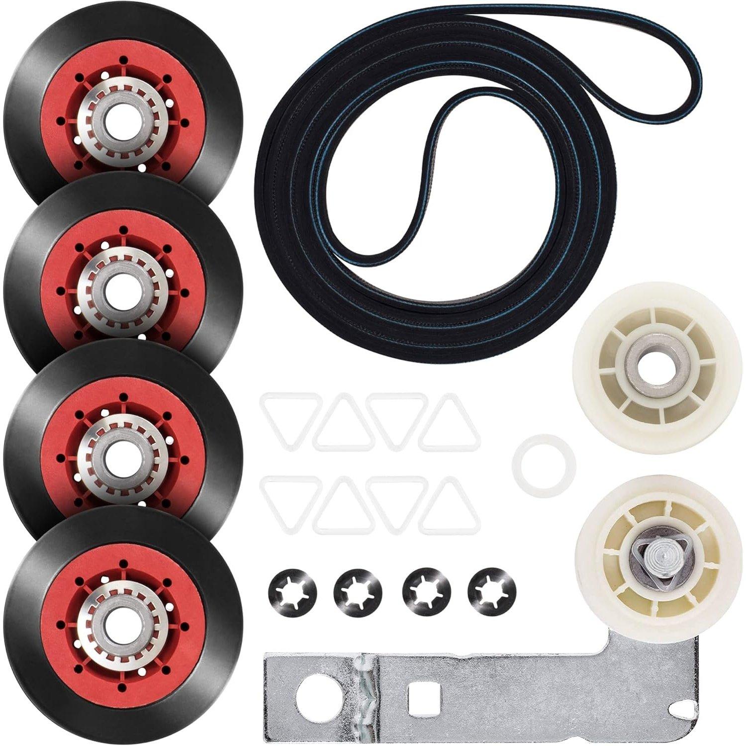 4392067 Dryer Repair Kit W10837240 Dryer Idler Pulley includes 661570 Belt 279640 Idler Pulley WPW10314173 Drum Roller image 0