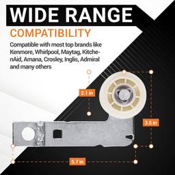 4392067 Dryer Repair Kit W10837240 Dryer Idler Pulley includes 661570 Belt 279640 Idler Pulley WPW10314173 Drum Roller thumbnail 5