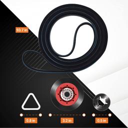 4392067 Dryer Repair Kit W10837240 Dryer Idler Pulley includes 661570 Belt 279640 Idler Pulley WPW10314173 Drum Roller thumbnail 2