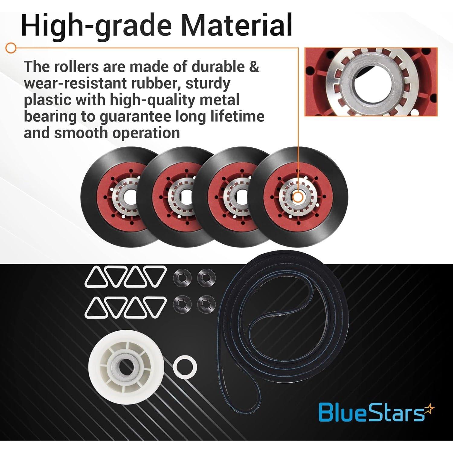 4392067 Dryer Repair Kit W10837240 Dryer Idler Pulley includes 661570 Belt 279640 Idler Pulley WPW10314173 Drum Roller image 3
