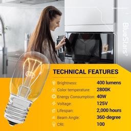 [Lifetime Warranty] 8206232A Microwave Oven Light Bulb 40W 125V E17 Base - Pack of 2 thumbnail 5