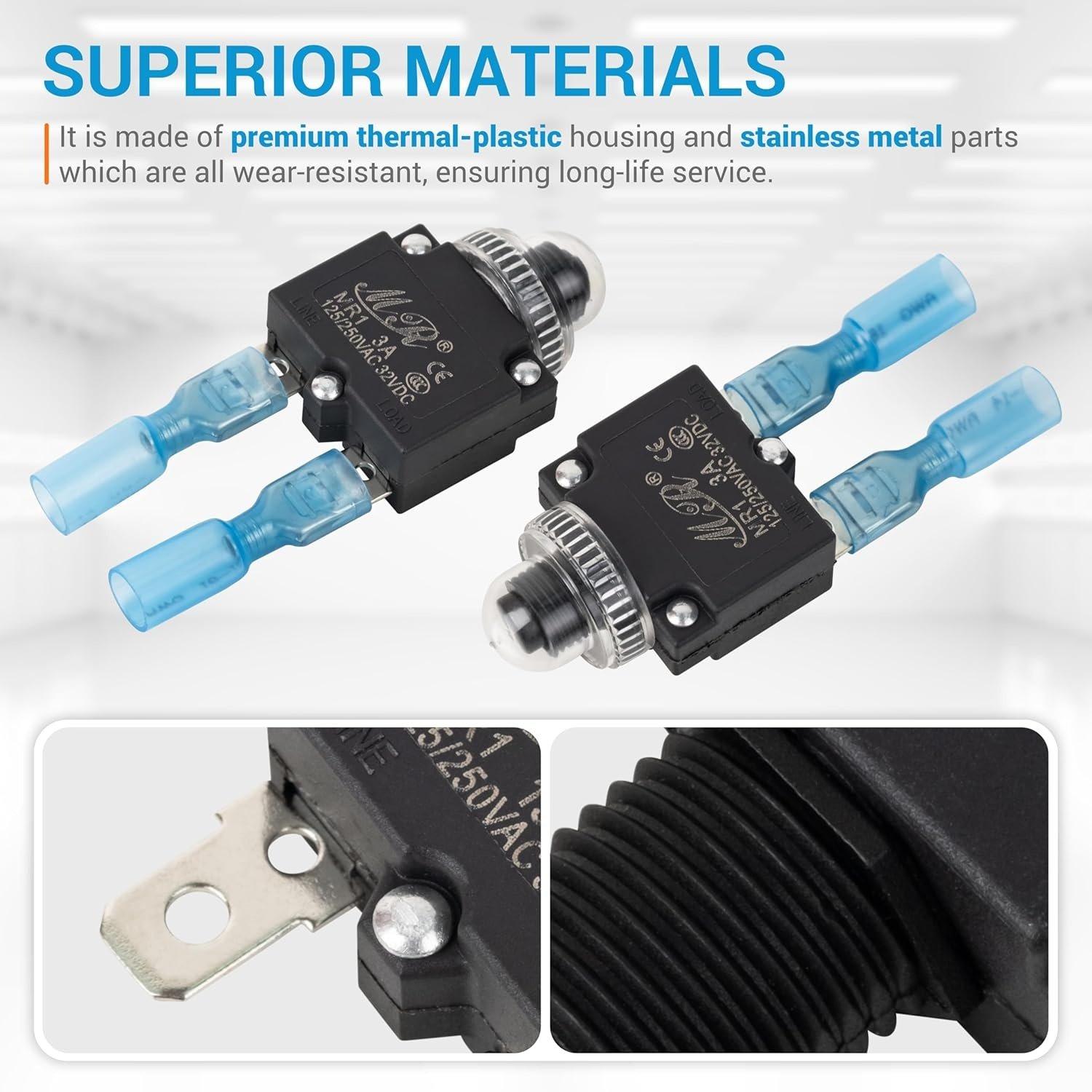 [Lifetime Warranty] 3Amp Thermal Circuit Breaker 125/250V - Pack of 5 image 5