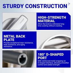 [Lifetime Warranty] W11239985 W10850015 Stove Knob Replacement - Compatible with Whirlpool WFG550S0HZ0, WFG550S0LV1, WFG525S0HV1, WFG535S0JV0, WFG550S0HV0, WFG525S0JZ0 - Replaces 4845290 W11032553 thumbnail 4